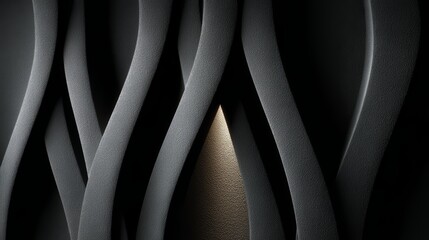 Poster - the image is a black and white photo of a series of curves and lines