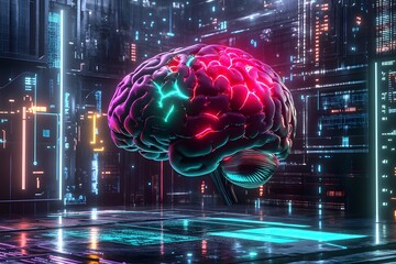 Aufkleber - Digital Brain Visualizing Neural Connections in a Virtual Reality Space