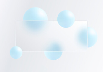 Poster - Glassmorphism background with soft light blue spheres