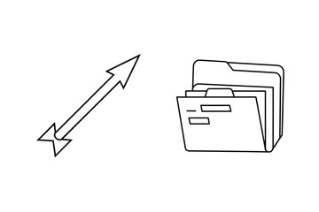 Leinwandbilder - Arrow and open folder icons direction movement