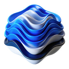 Poster - Abstract blue white waves background design modern wallpaper desktop graphic art illustration render image