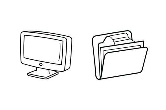 Computer monitor and file folder screen files