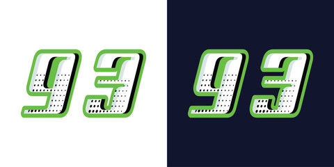 Leinwandbilder - number 93 with racing effect