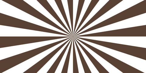 Fototapete - Coffee and white sunburst abstract background. Funky ray elements with Classic vintage rays design. Wavy shapes fluid sense of motion and distortion, with retro and psychedelic.