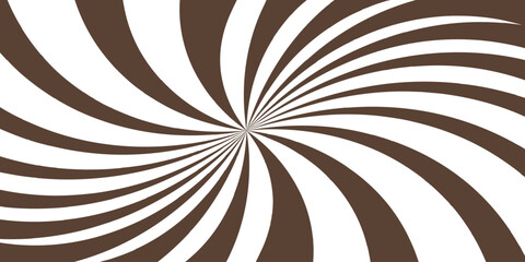 Fototapete - Coffee and white sunburst abstract background. Funky ray elements with Classic vintage rays design. Wavy shapes fluid sense of motion and distortion, with retro and psychedelic.