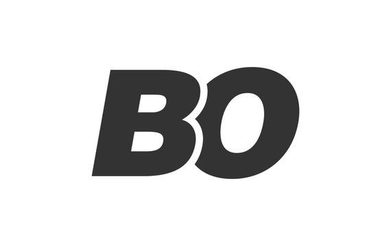 BO Techno Editable Font Logo For Corporate Branding. Bold, Futuristic Design With Unique Typographic Ideas. Minimal Custom Type And Dynamic Letter
