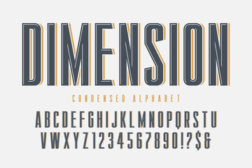 Fototapete - Original alphabet design, bold and condensed characters set.