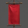 © Pixelzone - Stunning photo of red flag hanging wooden pole is rectangular shape red medieval.