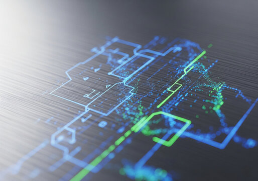 Data Flow on Brushed Metal