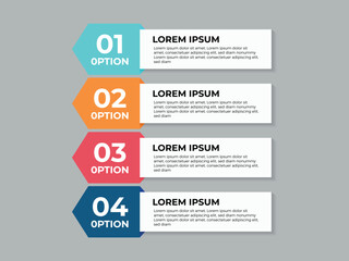 Aufkleber - 4 steps Infographic design template with place for your data. Vector illustration.