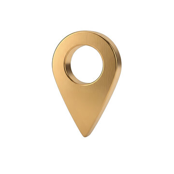 Golden 3D Location Pin  High-Resolution Map Marker Icon
