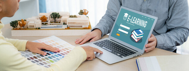 Poster - E-learning website with brisk sofware for student to study online on the internet network