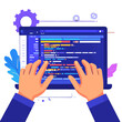 © Muhtarom - Hands Typing Code On Laptop Screen