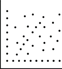 Poster - Clean black outline vector scatter plot with ten data points isolated on transparent background
