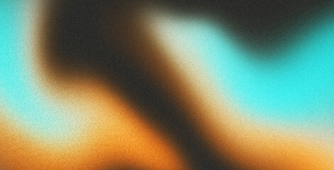 Wall Mural - rainbow vibrant orange blue teal white psychedelic grainy gradient color flow wave on black backgrou