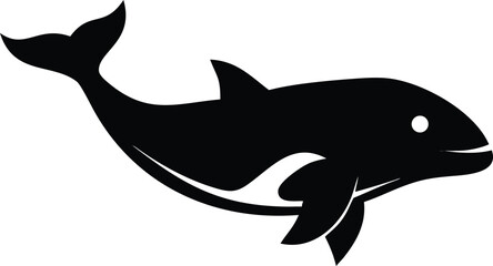 Poster - A bold silhouette of a whale swimming gracefully viewed from the side isolated on transparent background