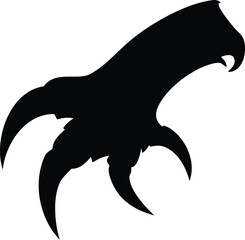 Fototapete - A single black filled silhouette vector icon of an abstract shape isolated on transparent background