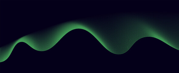 Aufkleber - Dark abstract background with glowing wave. Shiny moving lines design element. Elegant dynamic wavy lines. Modern futuristic technology concept. eps10