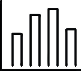 Fototapete - Simple black outline vector of a vertical bar chart isolated on transparent background