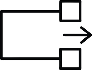 Poster - Simple black outline vector graphic of a rectangular floor plan element isolated on transparent background
