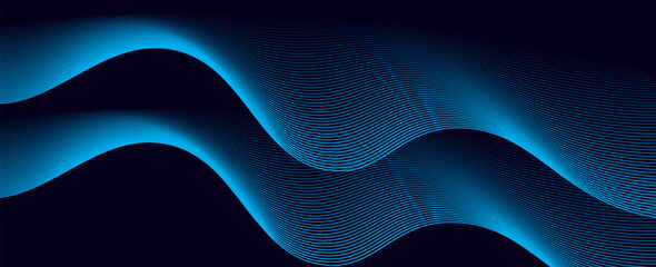 Aufkleber - Dark abstract background with glowing wave. Shiny moving lines design element. Elegant dynamic wavy lines. Modern futuristic technology concept. eps10