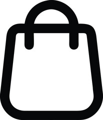 Fototapete - A single black outline vector icon representing a shopping bag isolated on transparent background