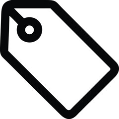 Fototapete - A single black outline vector icon of a price tag with a simple design isolated on transparent background