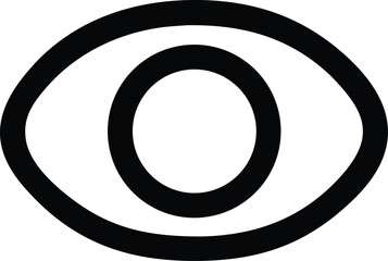Fototapete - Simple black outline vector icon of an eye for visual representation isolated on transparent background