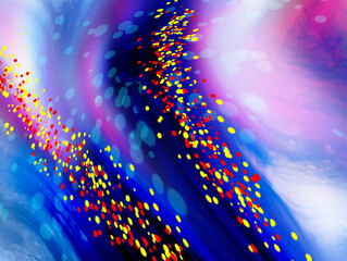 Aufkleber - Beautiful abstract blue color dots pattern with smooth curves and textured overlay