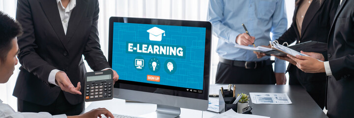 Poster - E-learning website with brisk sofware for student to study online on the internet network