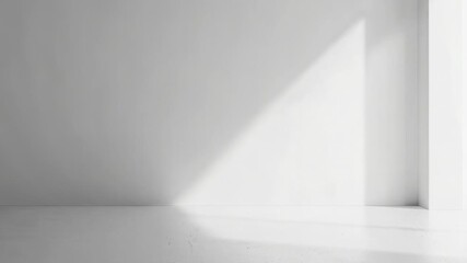 Poster - A minimalist interior space with a white wall and floor