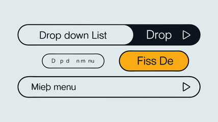 Poster - Clean Minimalist Interface Design with Dropdown Menus and Interactive Buttons for Modern Web or Application UI