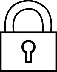 Poster - Simple line art icon of a padlock with a keyhole