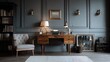 © Dannang - Elegant home office interior featuring vintage furniture and stylish decor elements