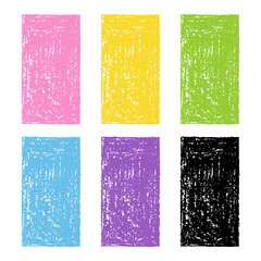 Wall Mural - Collection of Design Elements Hand-drawn Vertical Rectangles of Different Colors Isolated on White Backdrop. Style of Children's Drawing.