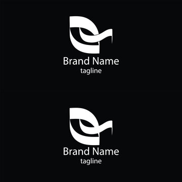 Abstract White Logo word HA on Black Calligraphic Wave vector File