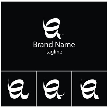 Abstract White Logo word HA on Black Calligraphic Wave with Brand Identity vectors