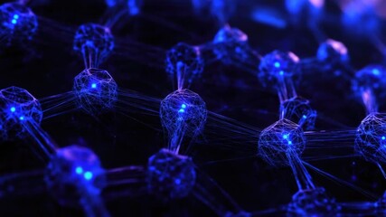 Poster - A close-up shot of a cluster of blue lights, suitable for use in product design or technological concepts