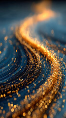 Poster - Luxury abstract fabric-like surface with rich golden particles and dramatic texture