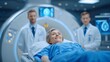 © moon_ - Senior Woman Undergoing MRI Scan with Doctors Present