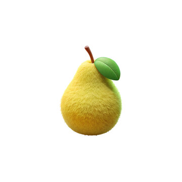Yellow pear fruit isolated fresh food healthy diet sweet isolated on white background. 3d rendering