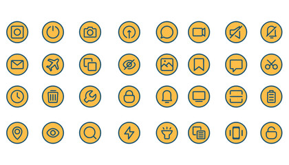 Fototapete - Collection of modern flat design icons for user interface and web applications
