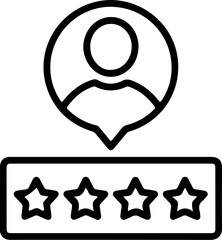 Poster - Customer satisfaction rating with user profile icon and four stars