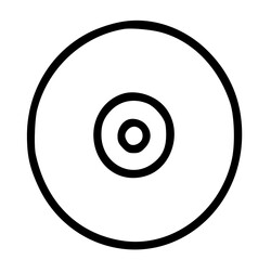 Aufkleber - Simple black outline graphic of a compact disc.