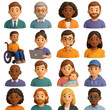 © Fortune228 - Diverse character icon set in 3d. featuring professionals, parents, students, and more.
