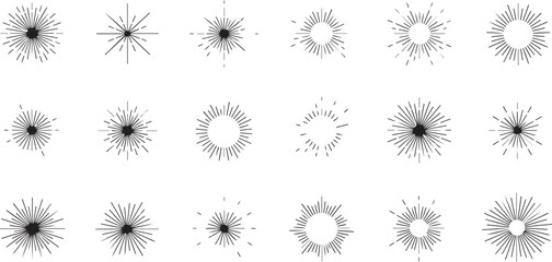 Poster - Collection of abstract geometric ornate designs isolated on transparent background