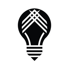 Poster - Minimalist logo a lightbulb with abstract geometric lines idea concept