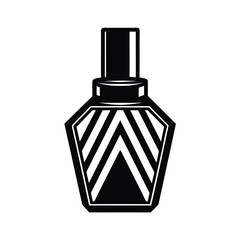 Poster - Minimalist logo a nail polish bottle with chevron pattern vector