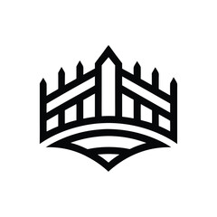 Poster - Minimalist logo resembling a crown or fence abstract border