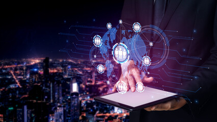 Poster - Professional networking expands business connections, fosters collaboration, and builds digital relationships for new opportunities. Vouch